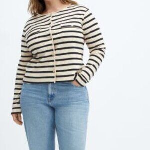 Striped cardigan with jewel buttons